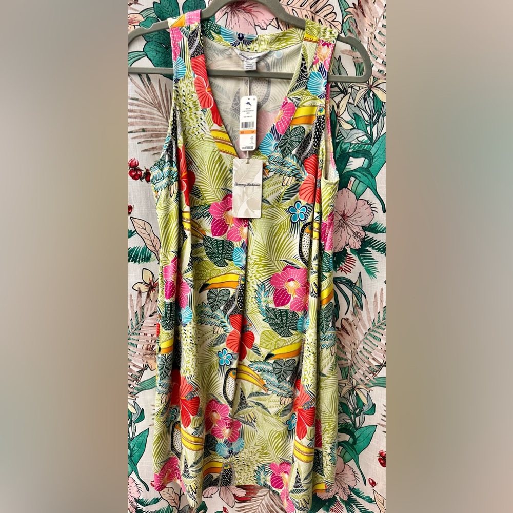 NWT Tommy Bahama if one can toucan silk dress vanilla ice size small